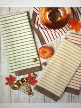 PERFECT DII NWT KITCHEN DECORATIVE DISH TOWELS SET, 4 COUNT,